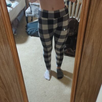 Checkered Leggings, Black And White